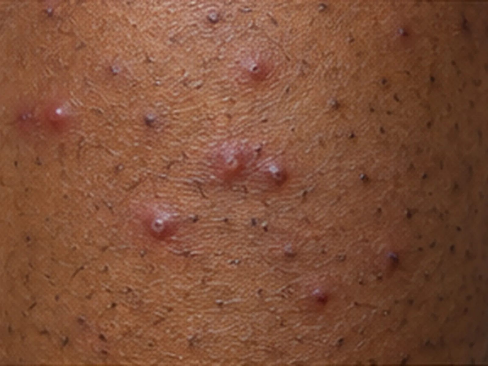 Folliculitis op een donkere huid